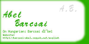 abel barcsai business card